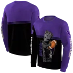 custom washington huskies baby groot purple black hoodie best selling