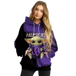 custom washington huskies baby yoda purple black hoodie best selling