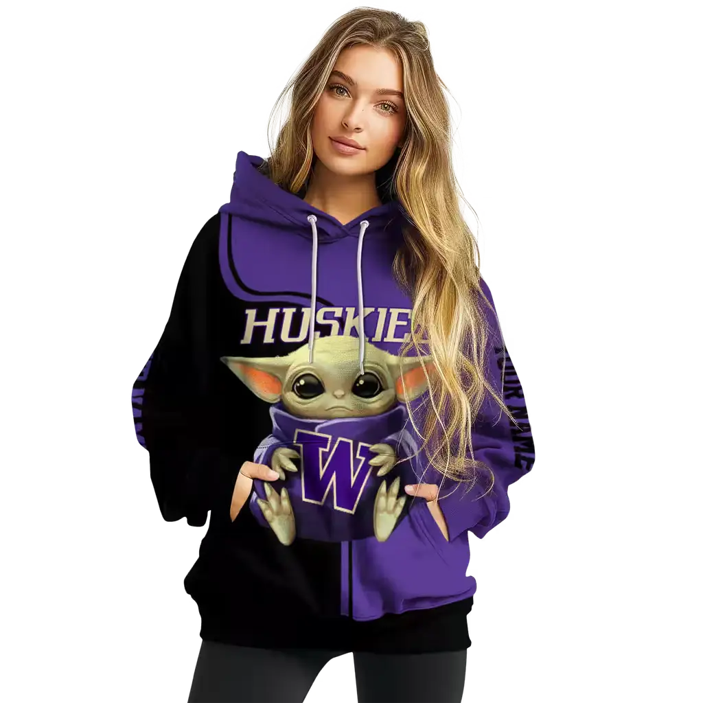 custom washington huskies baby yoda purple black hoodie high quality custom washington huskies baby yoda purple black hoodie high quality