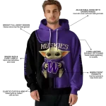 custom washington huskies baby yoda purple black hoodie best selling
