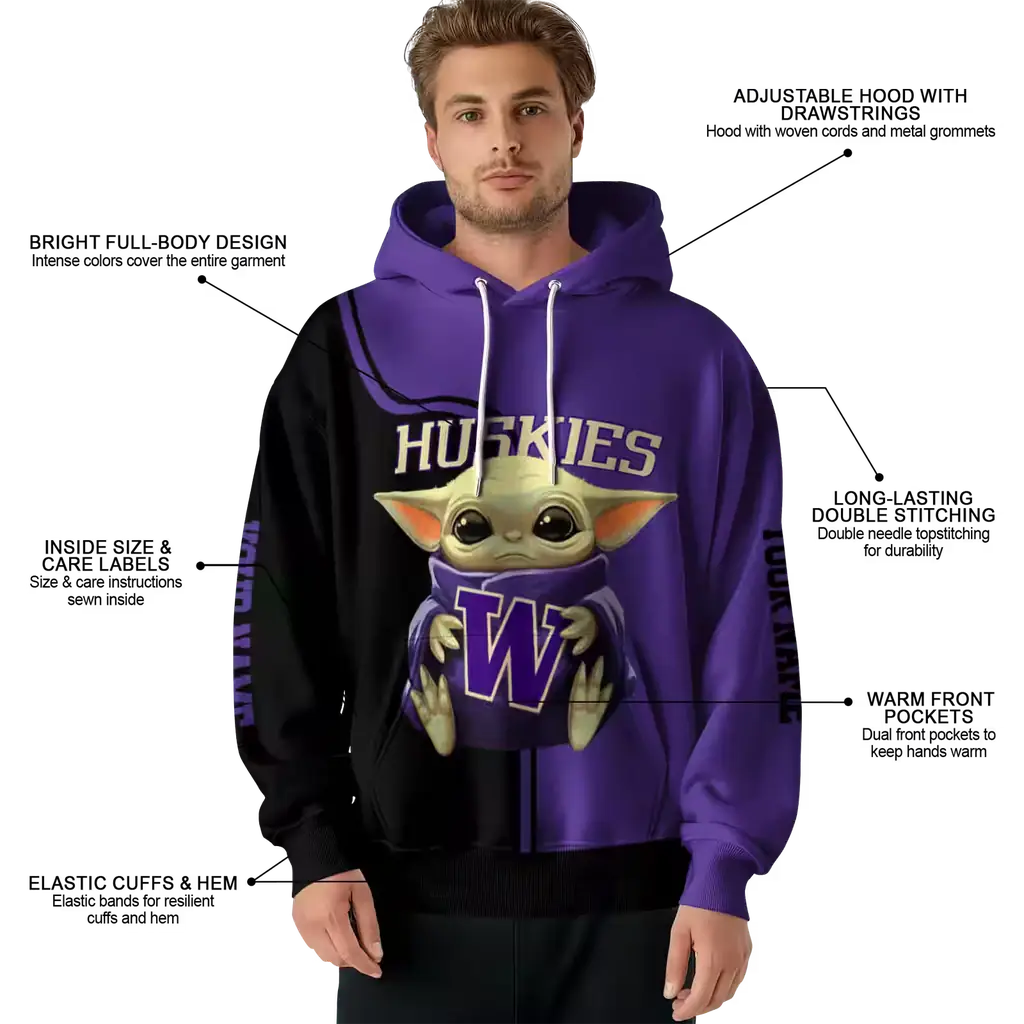 custom washington huskies baby yoda purple black hoodie latest model custom washington huskies baby yoda purple black hoodie latest model