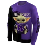 custom washington huskies baby yoda purple black hoodie best selling