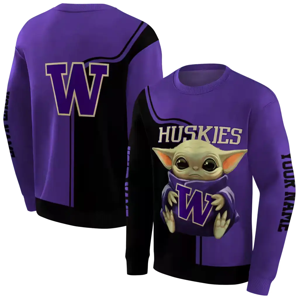 custom washington huskies baby yoda purple black hoodie premium grade custom washington huskies baby yoda purple black hoodie premium grade