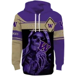 custom washington huskies grim reaper purple black hoodie best selling