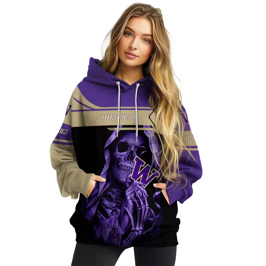 custom washington huskies grim reaper purple black hoodie high quality custom washington huskies grim reaper purple black hoodie high quality