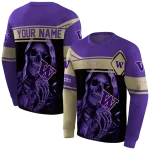 custom washington huskies grim reaper purple black hoodie best selling