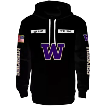custom washington huskies punisher skull black hoodie best selling