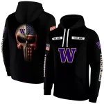 custom washington huskies punisher skull black hoodie best selling