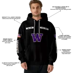 custom washington huskies punisher skull black hoodie best selling