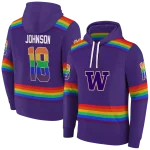 custom washington huskies rainbow stripes purple hoodie best selling