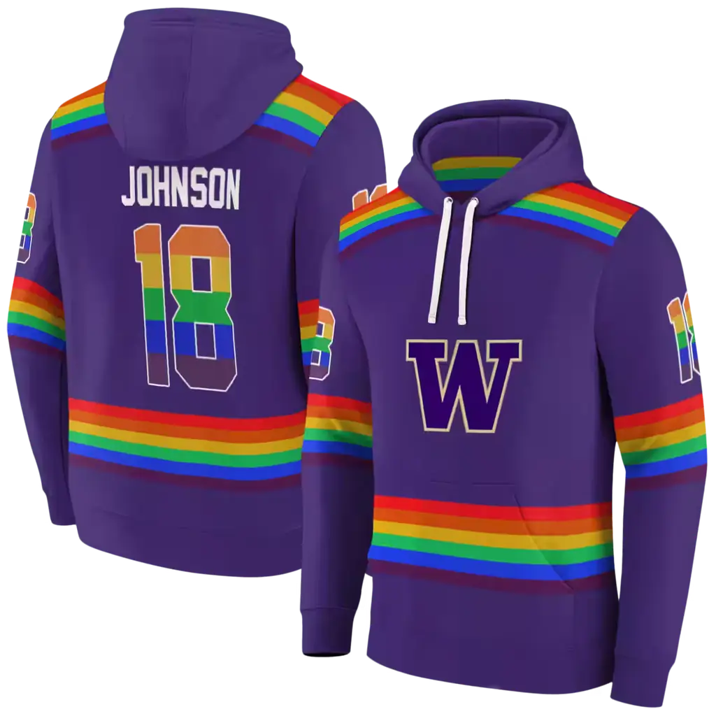 custom washington huskies rainbow stripes purple hoodie fashion forward custom washington huskies rainbow stripes purple hoodie fashion forward