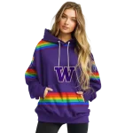 custom washington huskies rainbow stripes purple hoodie best selling