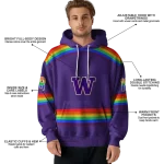 custom washington huskies rainbow stripes purple hoodie best selling