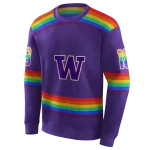 custom washington huskies rainbow stripes purple hoodie best selling