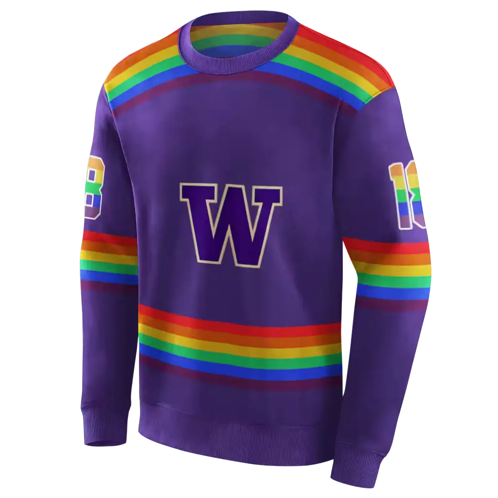custom washington huskies rainbow stripes purple hoodie new arrival custom washington huskies rainbow stripes purple hoodie new arrival