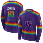 custom washington huskies rainbow stripes purple hoodie best selling
