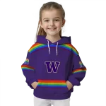 custom washington huskies rainbow stripes purple hoodie best selling