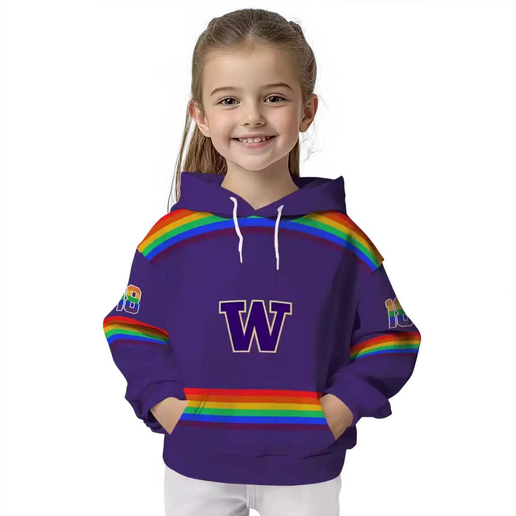 custom washington huskies rainbow stripes purple hoodie top rated custom washington huskies rainbow stripes purple hoodie top rated