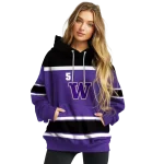 custom washington huskies striped pattern purple hoodie best selling