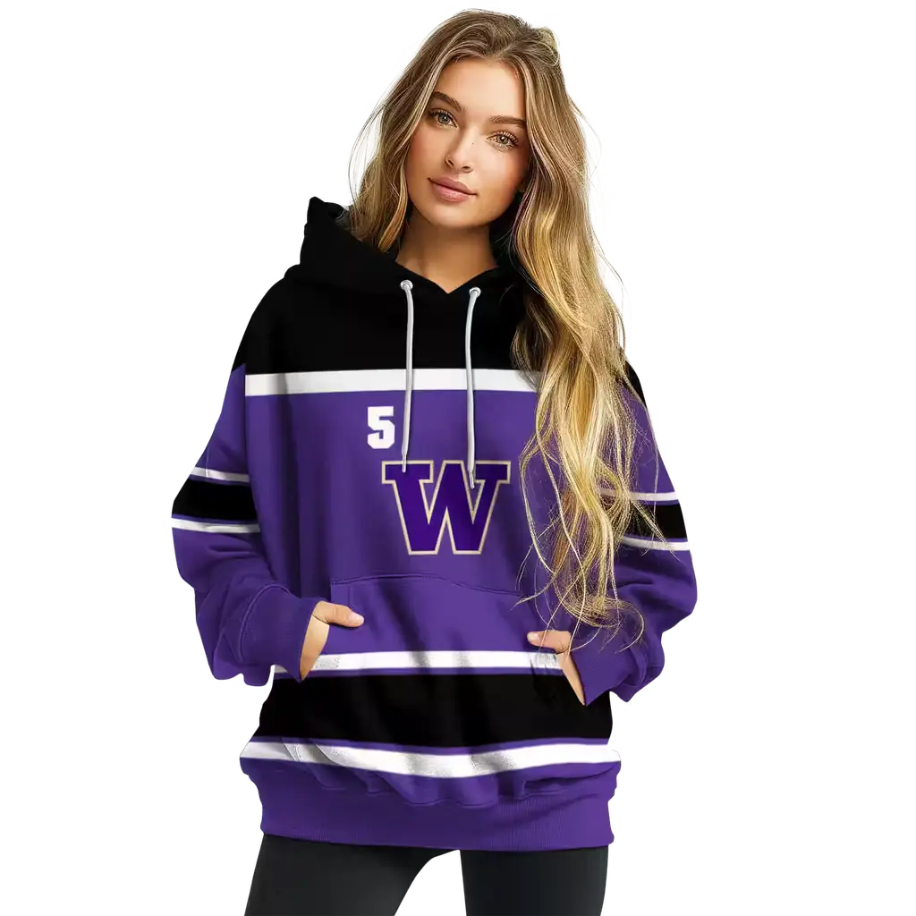 custom washington huskies striped pattern purple hoodie high quality custom washington huskies striped pattern purple hoodie high quality