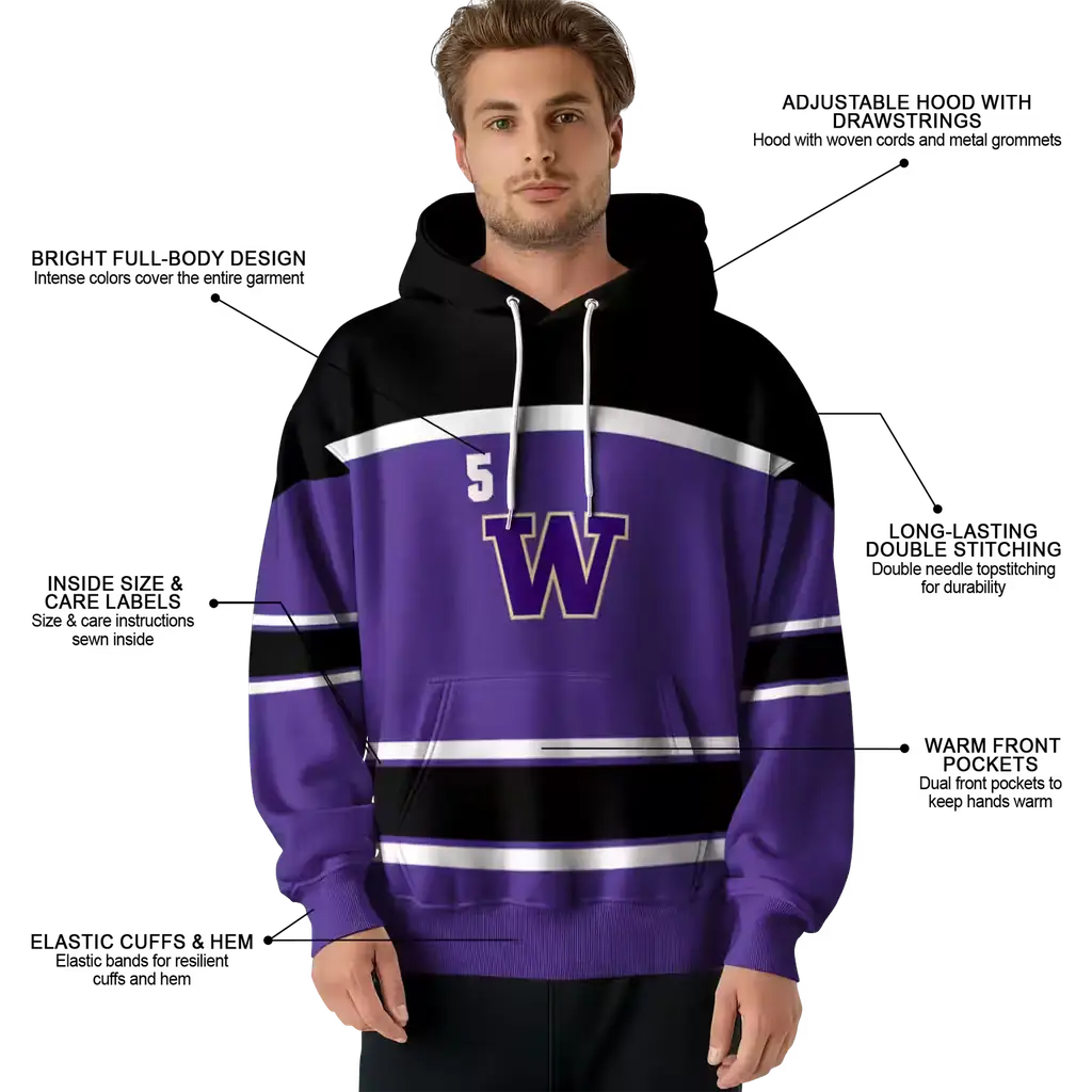 custom washington huskies striped pattern purple hoodie latest model custom washington huskies striped pattern purple hoodie latest model