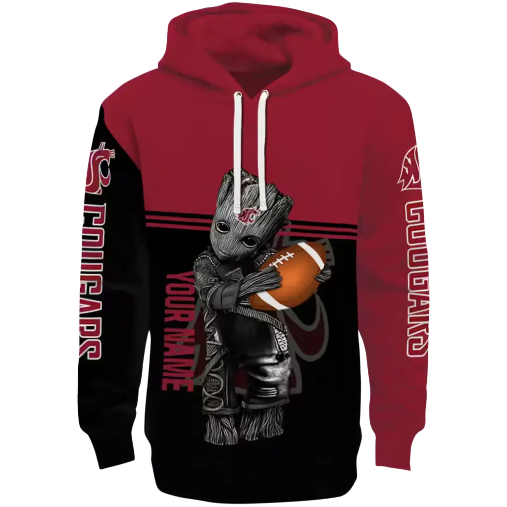 custom washington state cougars baby groot crimson black hoodie best selling custom washington state cougars baby groot crimson black hoodie best selling