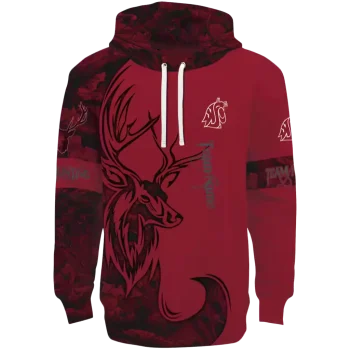 custom washington state cougars deer silhouette crimson hoodie best selling