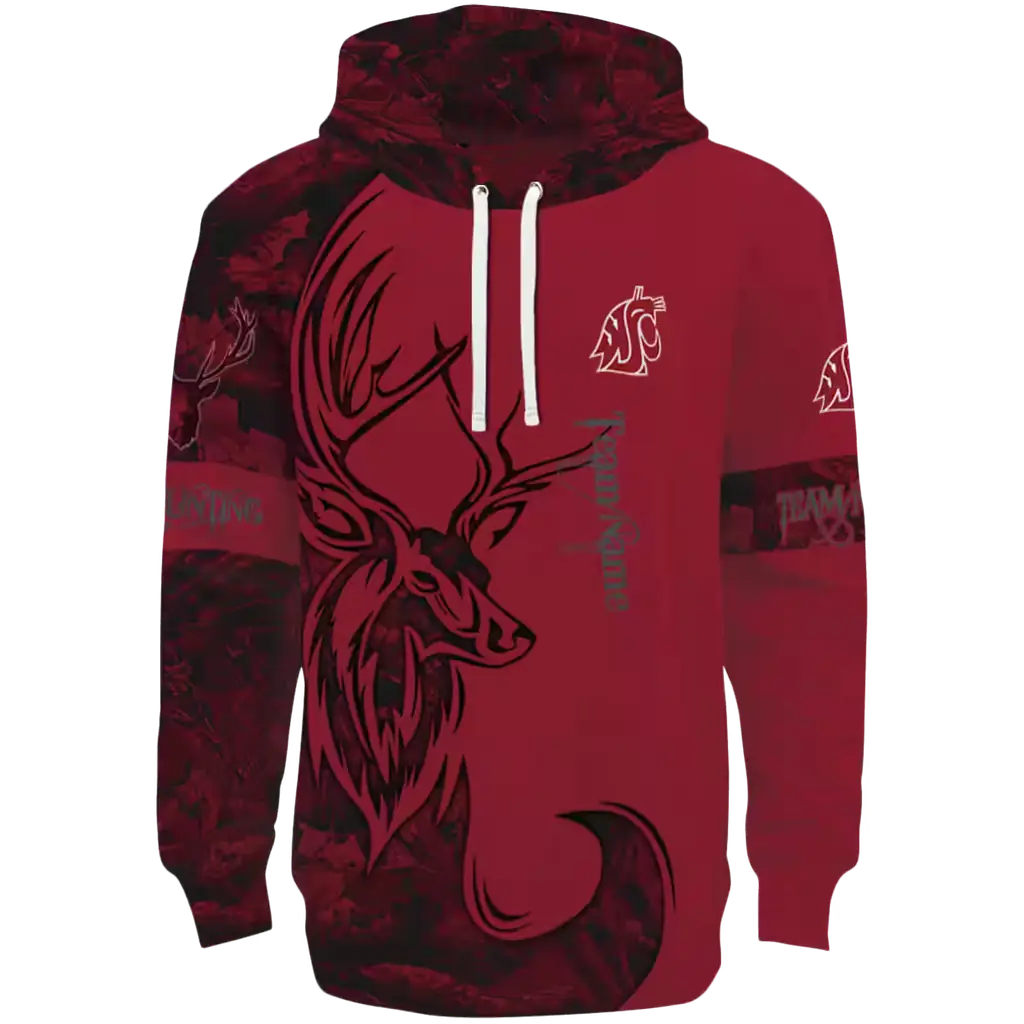 custom washington state cougars deer silhouette crimson hoodie best selling custom washington state cougars deer silhouette crimson hoodie best selling