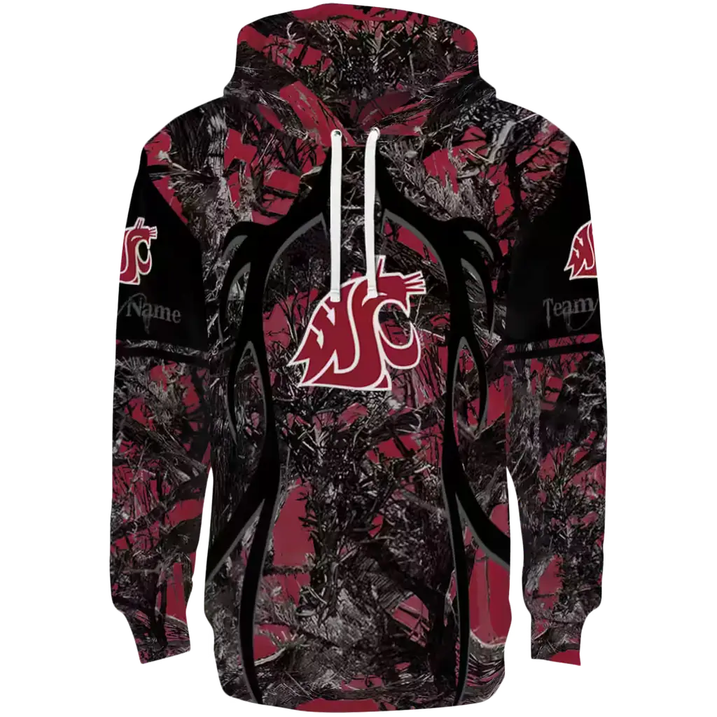 custom washington state cougars hunting theme crimson black hoodie best selling custom washington state cougars hunting theme crimson black hoodie best selling