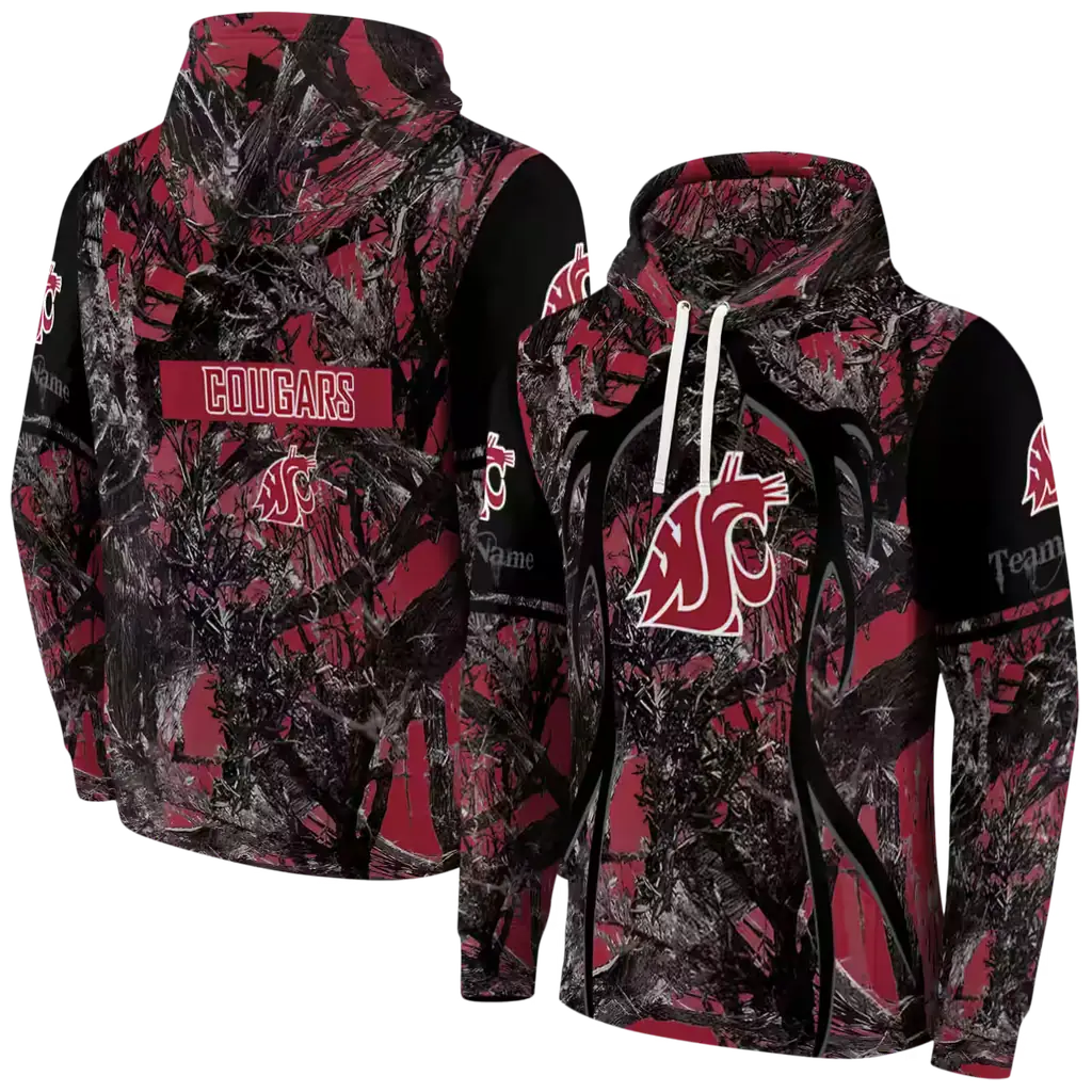 custom washington state cougars hunting theme crimson black hoodie fashion forward custom washington state cougars hunting theme crimson black hoodie fashion forward