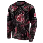 custom washington state cougars hunting theme crimson black hoodie best selling