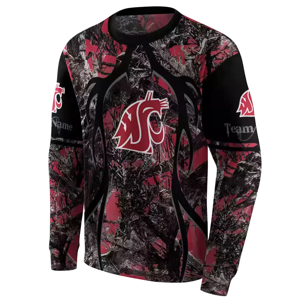 custom washington state cougars hunting theme crimson black hoodie new arrival custom washington state cougars hunting theme crimson black hoodie new arrival
