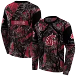 custom washington state cougars hunting theme crimson black hoodie best selling