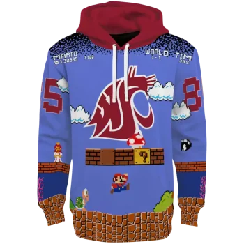 custom washington state cougars mario blue black hoodie best selling