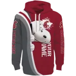 custom washington state cougars peeking snoopy crimson hoodie best selling
