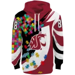 custom washington state cougars puzzle pieces crimson hoodie best selling