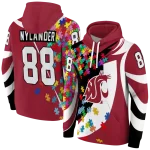 custom washington state cougars puzzle pieces crimson hoodie best selling