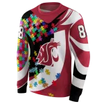 custom washington state cougars puzzle pieces crimson hoodie best selling