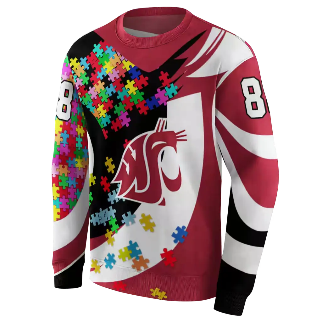 custom washington state cougars puzzle pieces crimson hoodie new arrival custom washington state cougars puzzle pieces crimson hoodie new arrival