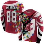 custom washington state cougars puzzle pieces crimson hoodie best selling