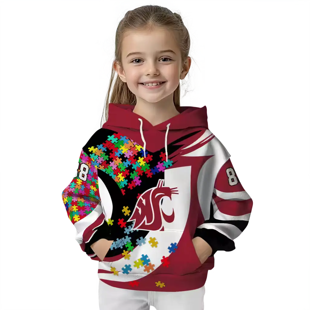 custom washington state cougars puzzle pieces crimson hoodie top rated custom washington state cougars puzzle pieces crimson hoodie top rated