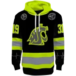 custom washington state cougars safety motif black neon green hoodie best selling