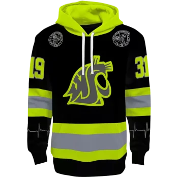 custom washington state cougars safety motif black neon green hoodie best selling