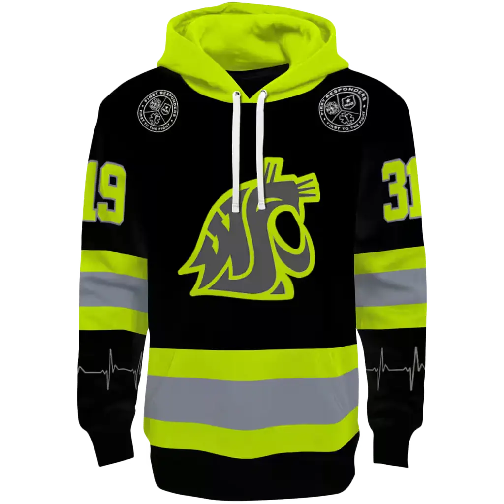 custom washington state cougars safety motif black neon green hoodie best selling custom washington state cougars safety motif black neon green hoodie best selling