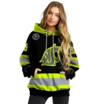 custom washington state cougars safety motif black neon green hoodie best selling