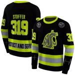 custom washington state cougars safety motif black neon green hoodie best selling