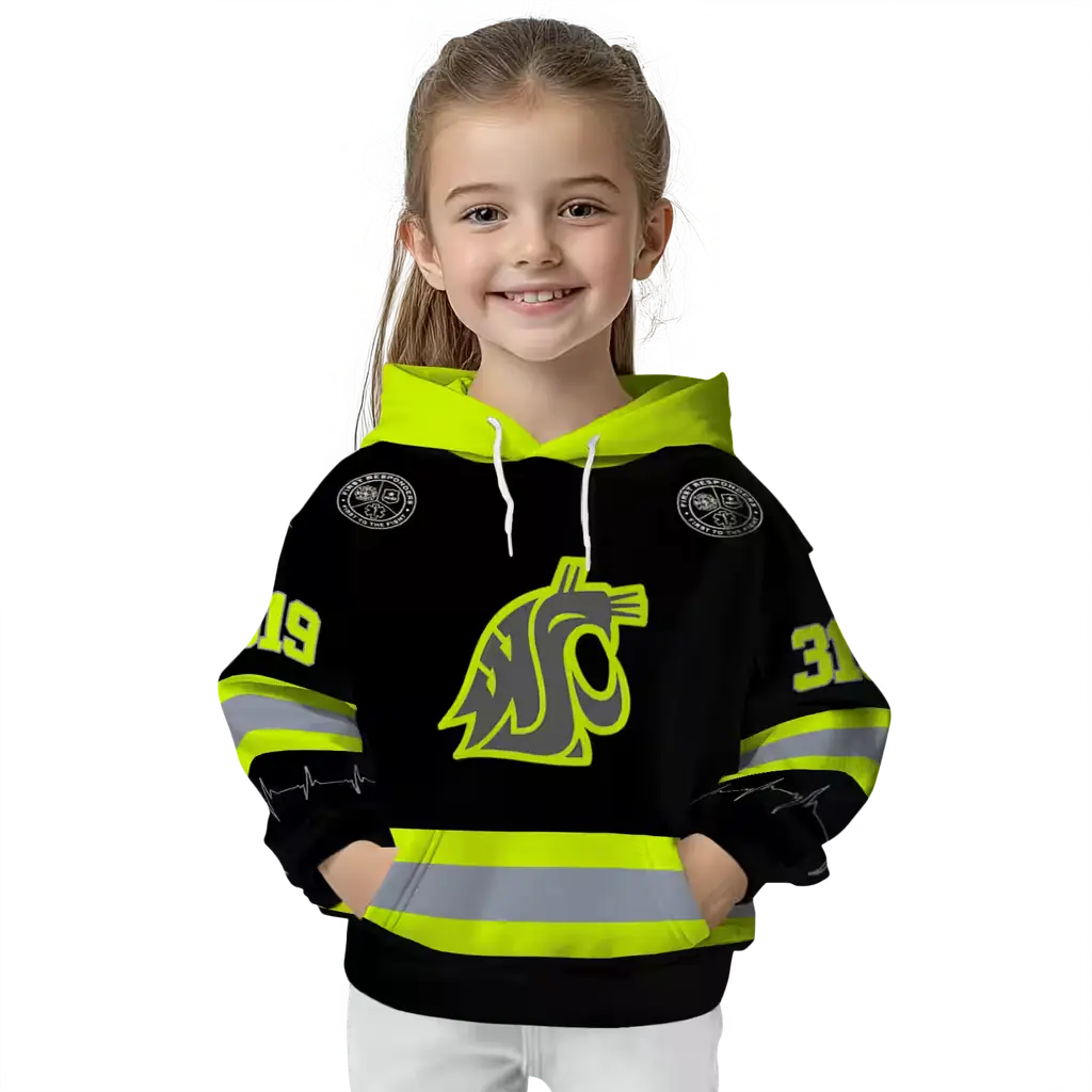 custom washington state cougars safety motif black neon green hoodie top rated custom washington state cougars safety motif black neon green hoodie top rated