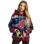 custom washington state cougars spongebob patrick star crimson navy hoodie best selling