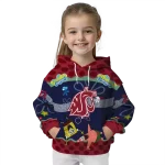custom washington state cougars spongebob patrick star crimson navy hoodie best selling