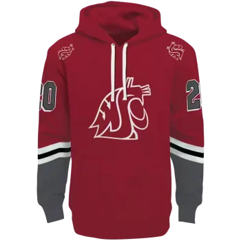 custom washington state cougars striped sleeves crimson hoodie best selling